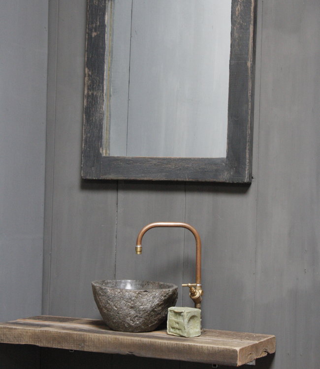 Rene Houtman Aleida Houten Toiletset compleet met waskom, kraan & 2 beugels