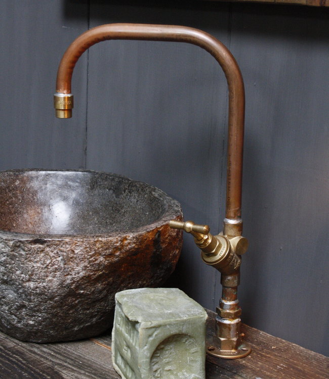 Rene Houtman Aleida Houten Toiletset compleet met waskom, kraan & 2 beugels