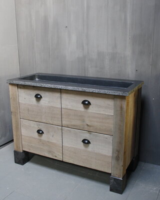 Rene Houtman Rosi Eikenhouten Badmeubel 4-lades 120 cm