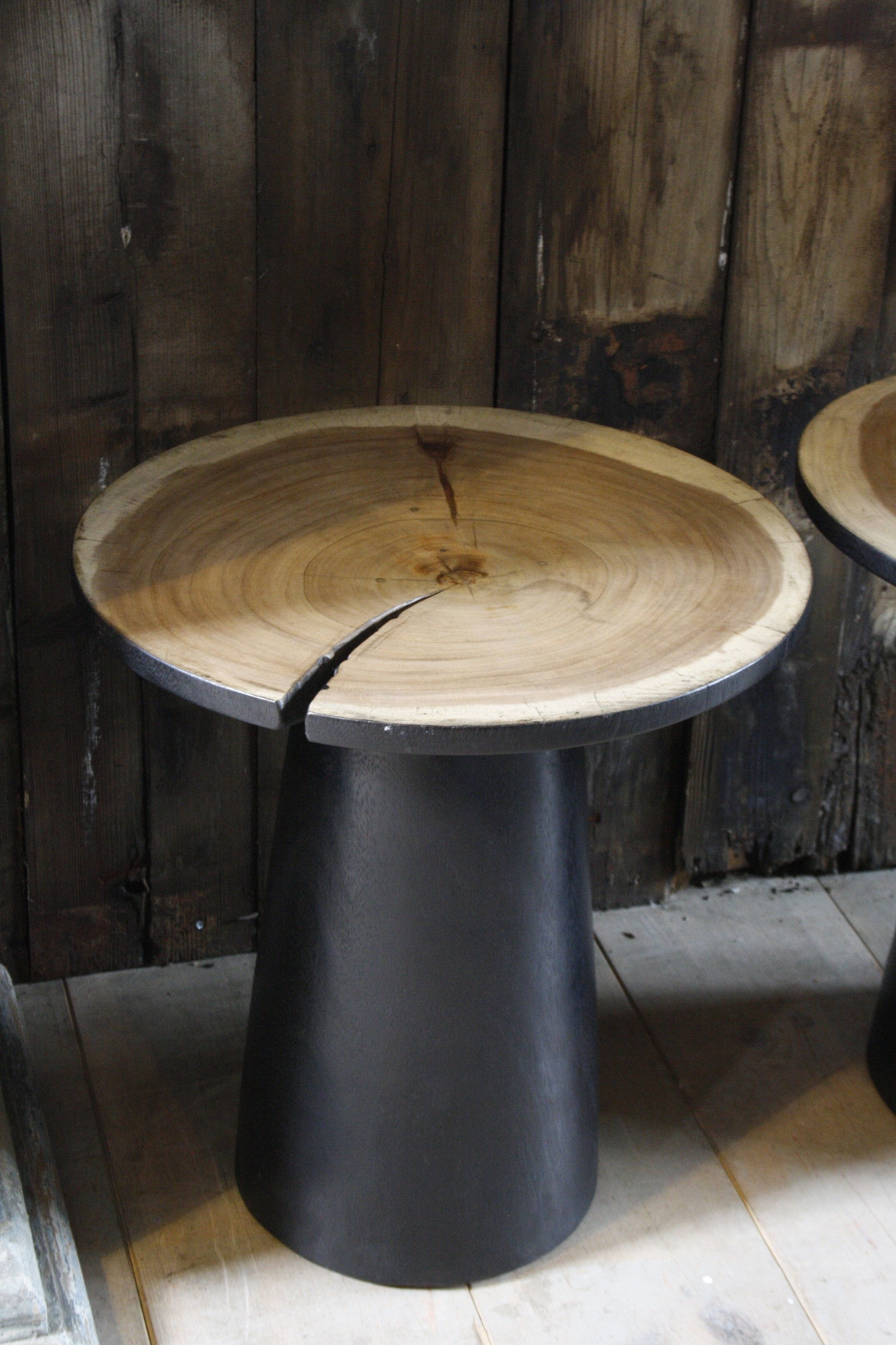 Rene Houtman Bijzettafel Hout Zwart Blank Top | H53 x B49 cm