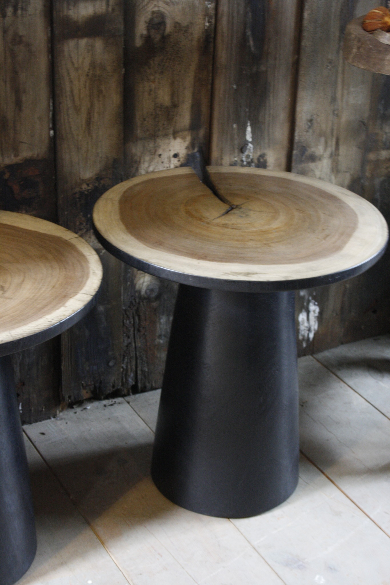 Rene Houtman Bijzettafel Hout Zwart Blank Top | H53 x B49 cm
