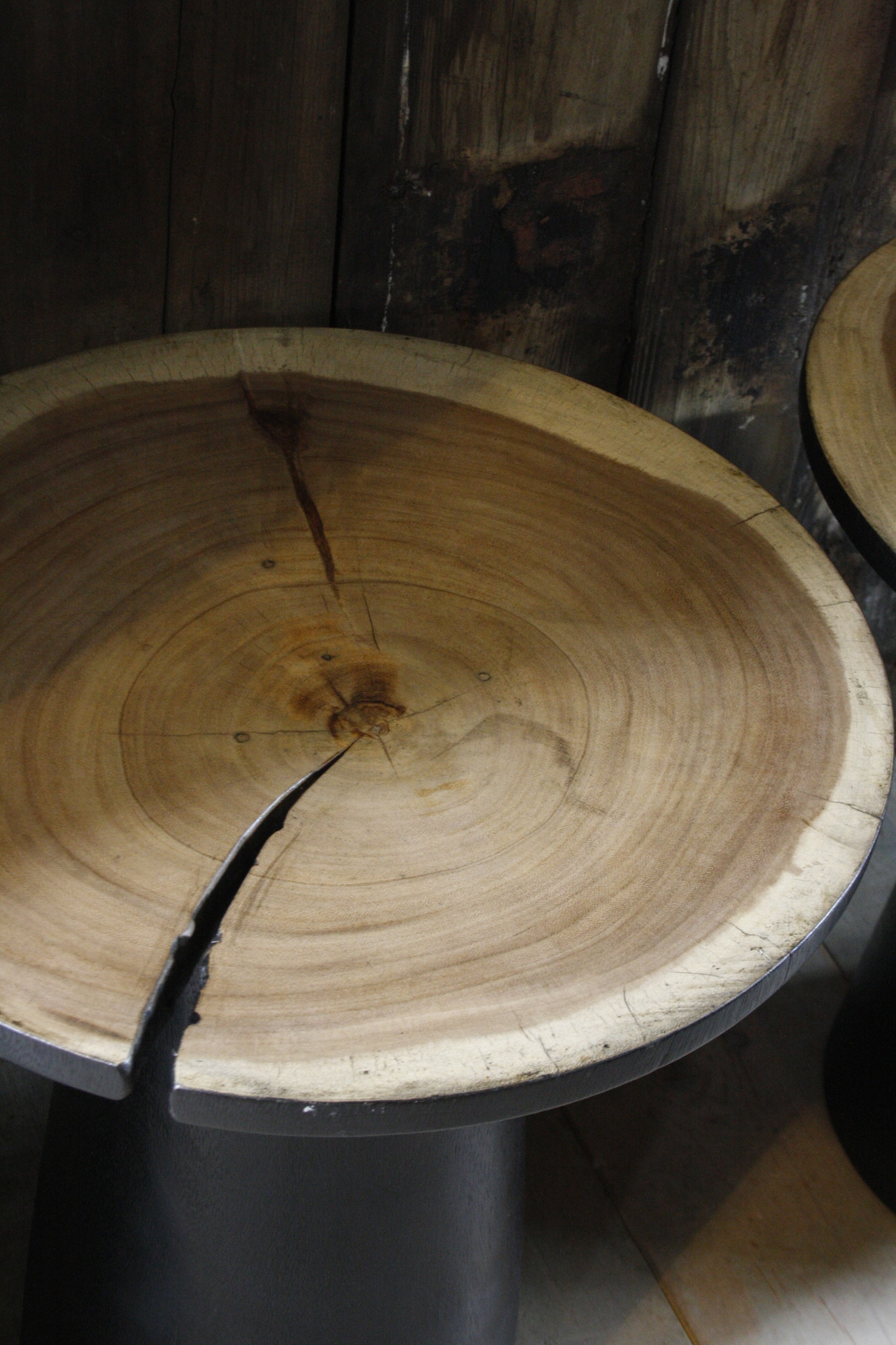 Rene Houtman Bijzettafel Hout Zwart Blank Top | H53 x B49 cm