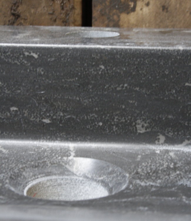 Forzalaqua Wastafel Forzalaqua Oslo Hardsteen Gefrijnd Met Kraangat Antraciet 60x40x9 cm