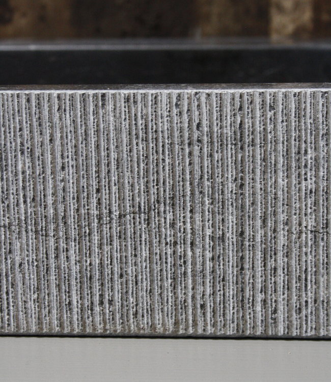 Forzalaqua Wastafel Forzalaqua Oslo Hardsteen Gefrijnd Met Kraangat Antraciet 60x40x9 cm