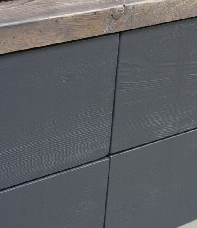 Rene Houtman Moos Zwevend Houten Badmeubel Zwart 4 lades soft-close - Kies formaat