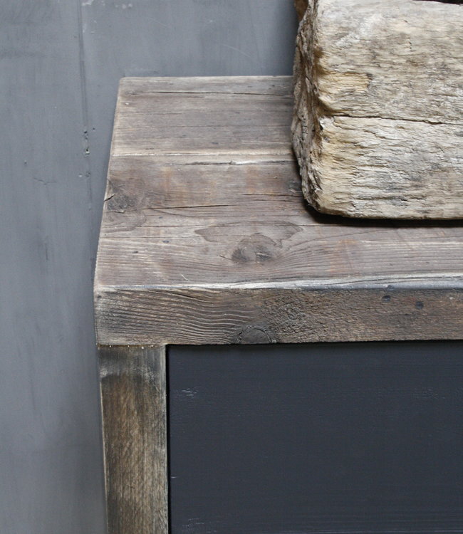 Rene Houtman Moos Zwevend Houten Badmeubel Zwart 4 lades soft-close - Kies formaat