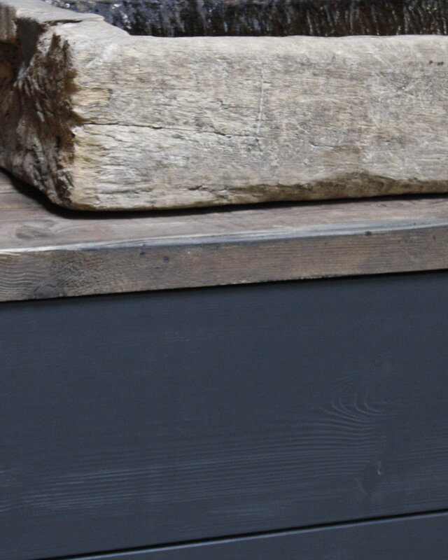 Rene Houtman Moos Zwevend Houten Badmeubel Zwart 4 lades soft-close - Kies formaat