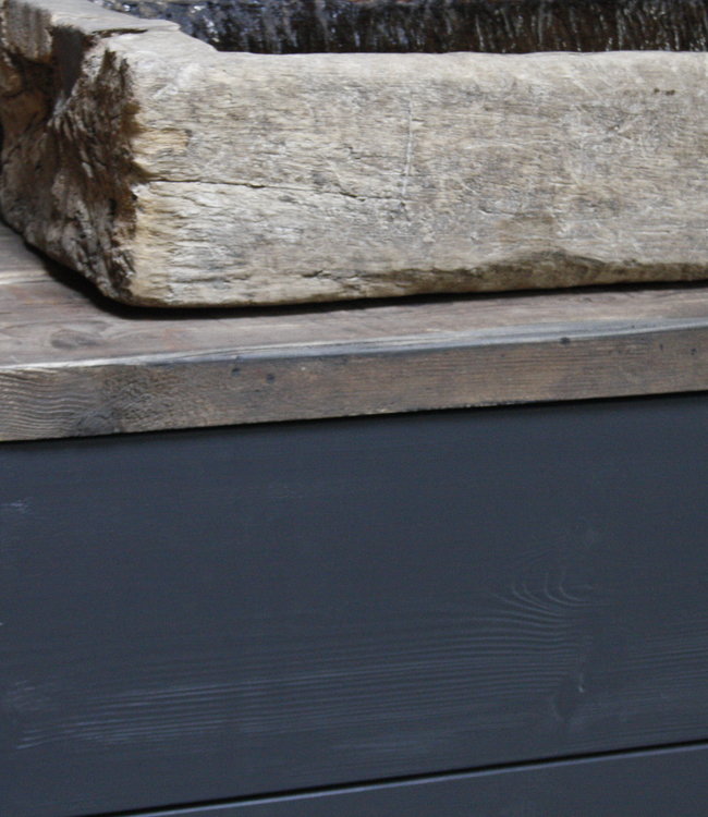 Rene Houtman Moos Zwevend Houten Badmeubel Zwart 4 lades soft-close - Kies formaat