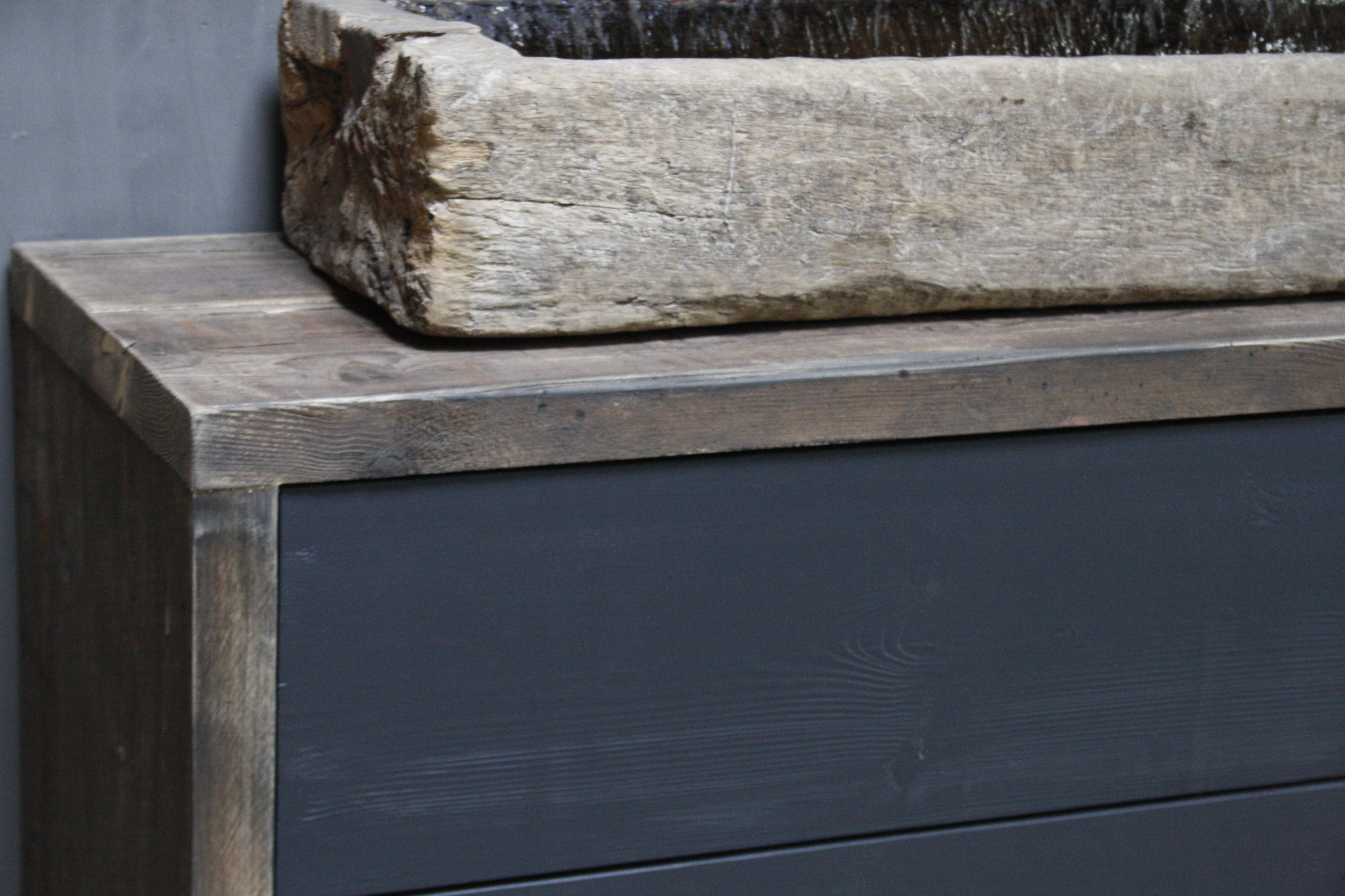 Rene Houtman Moos Zwevend Houten Badmeubel Zwart 4 lades soft-close - Kies formaat