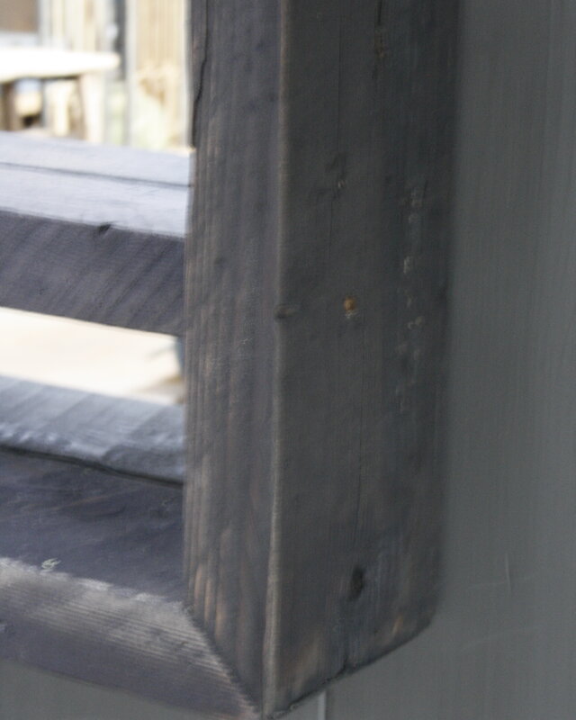 Rene Houtman Ot Oud Houten Wagondelen Spiegel Zwart L165 x H87xD14 cm