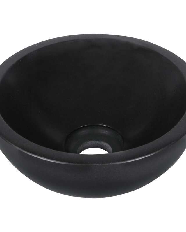 Differnz Ruz Waskom 25cm Rond Basalt Steen Zwart