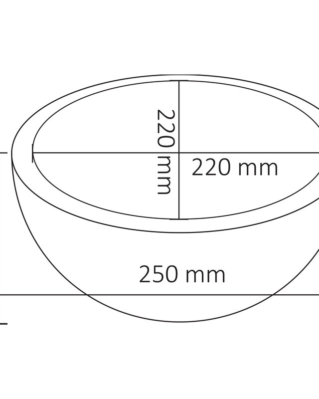 Differnz Ruz Waskom 25cm Rond Basalt Steen Zwart