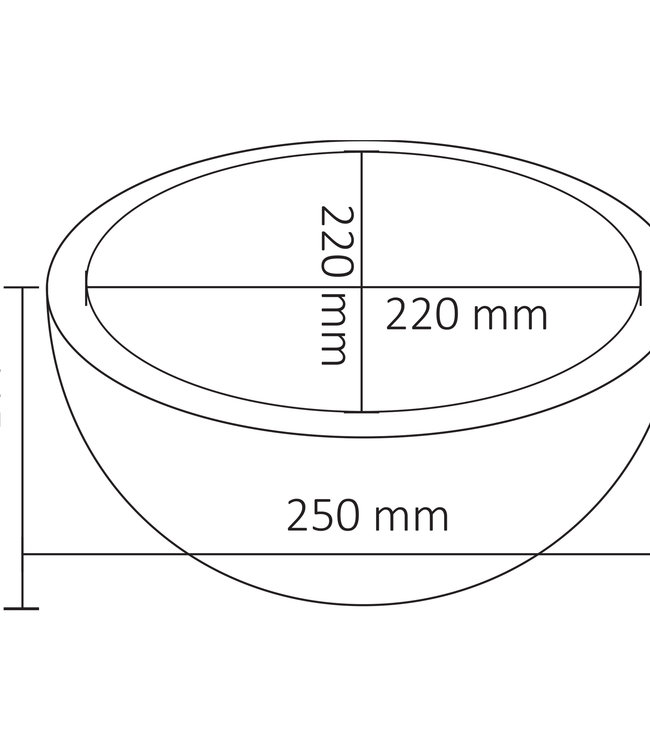 Differnz Ruz Waskom 25cm Rond Basalt Steen Zwart