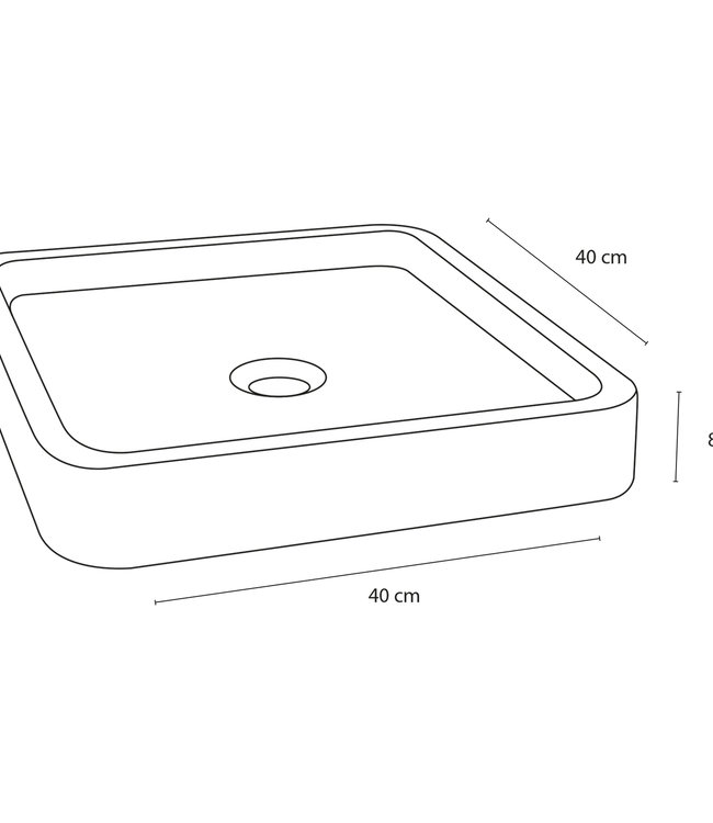 Differnz Differnz Jura waskom vierkant 40 x 40 x 7 cm