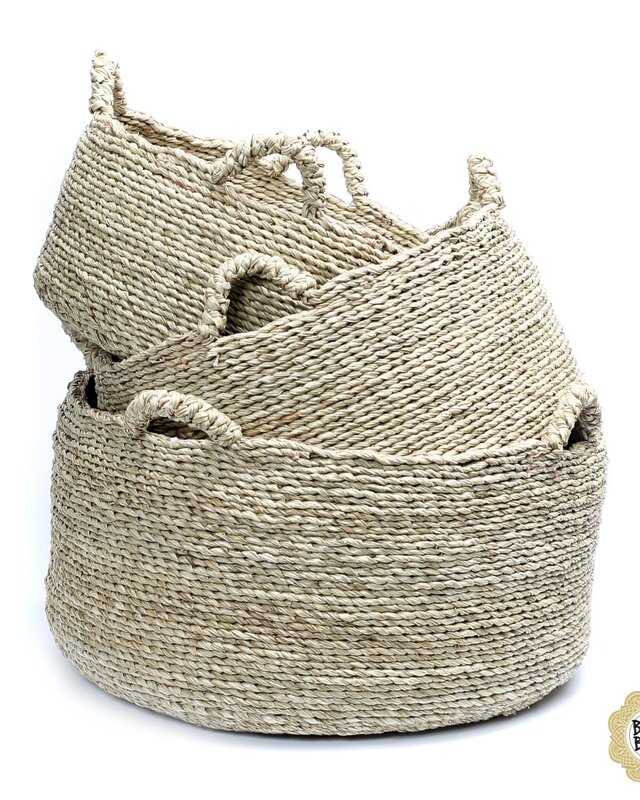 Bazar Bizar Les Quatre Mains Wasmanden - Natural - Set van 3