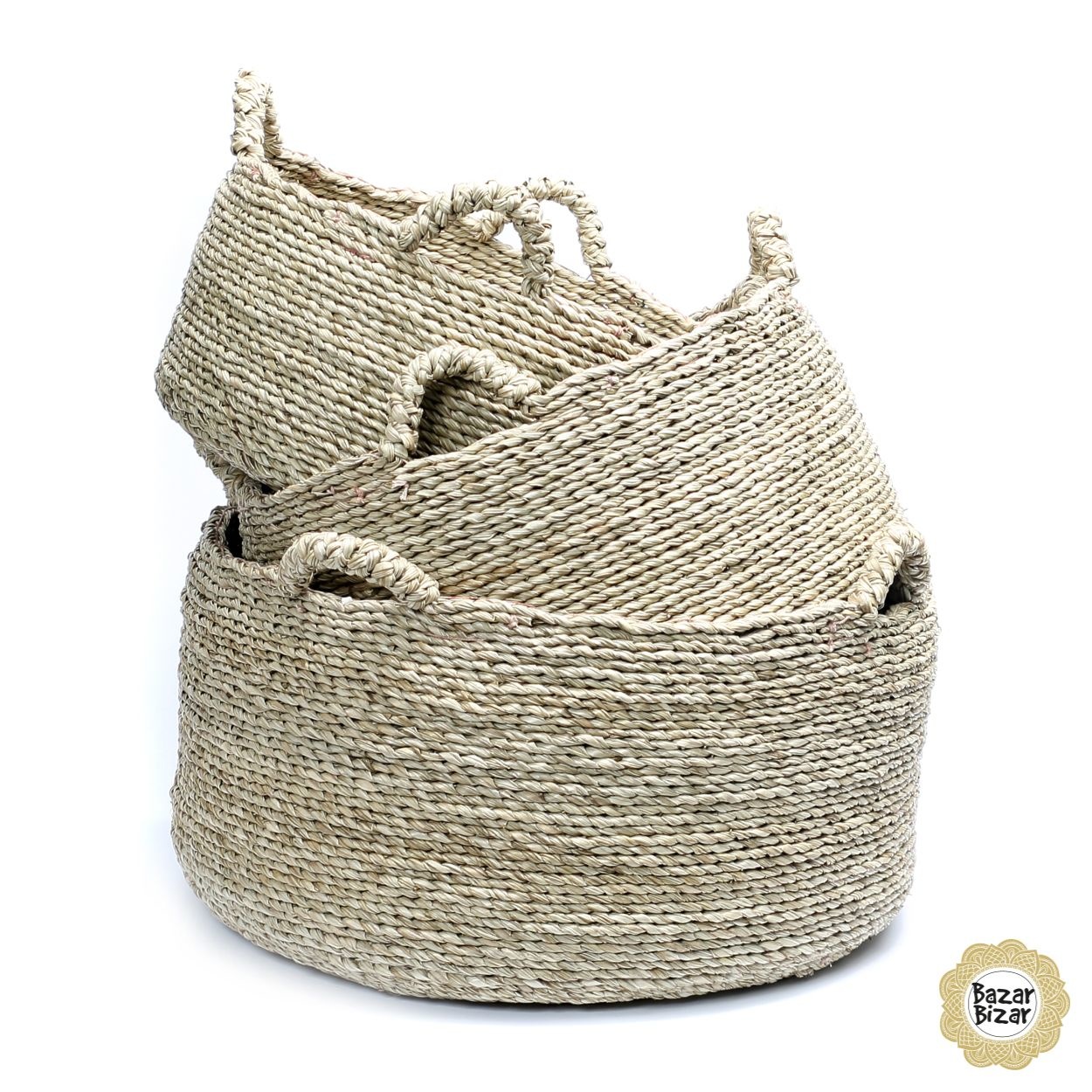 Bazar Bizar Les Quatre Mains Wasmanden - Natural - Set van 3
