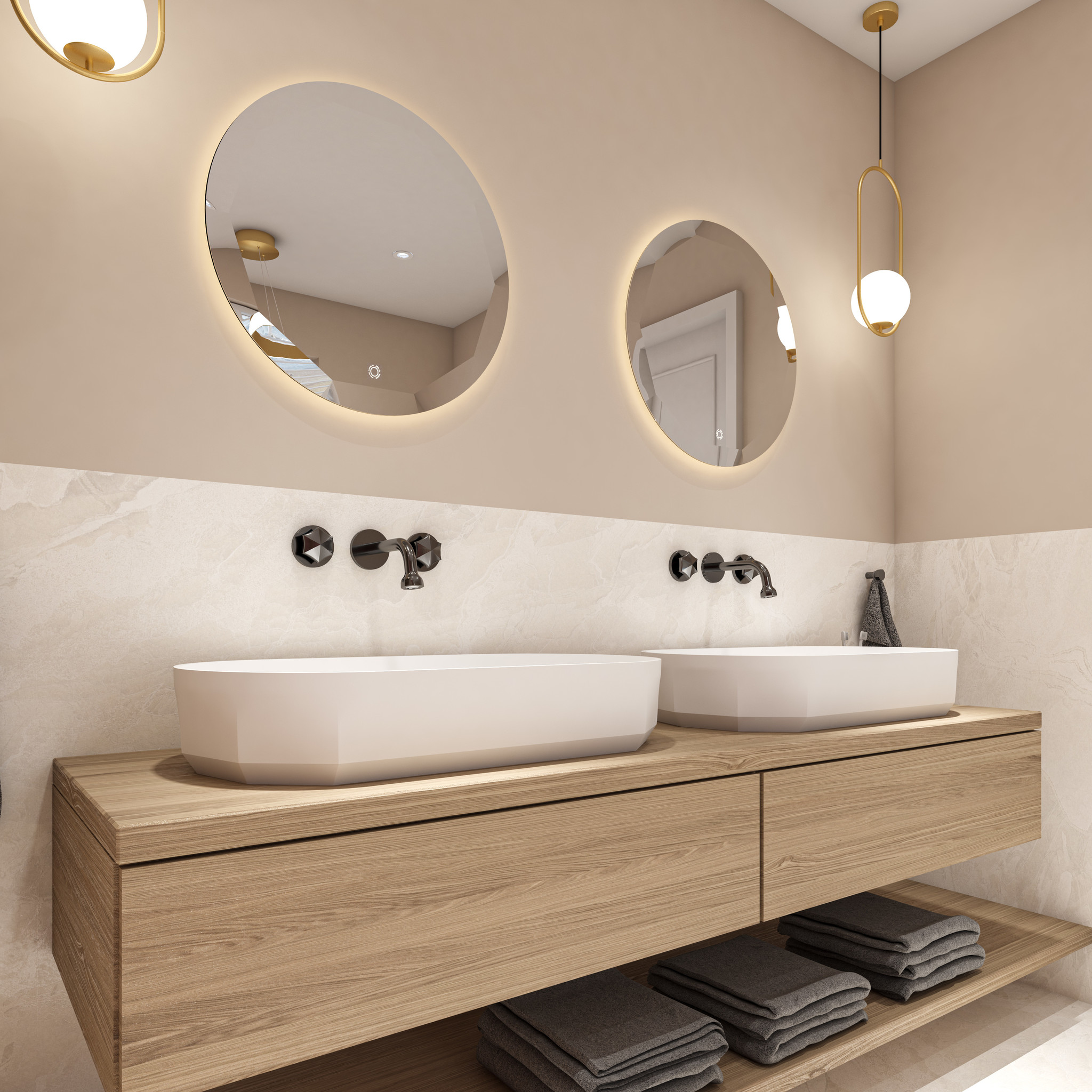 JEE-O Bloom Wand Wastafelkraan met Inbouwdeel | Gun Metal