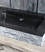 Forzalaqua Palermo Doppio Wastafel 140.5x51.5x9 cm Graniet Gekapt Antraciet