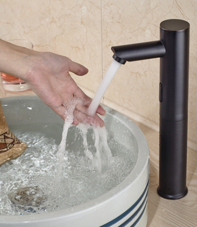 Rene Houtman Oil Brons Sensorkraan Hoog Model - Handenvrije Kraan