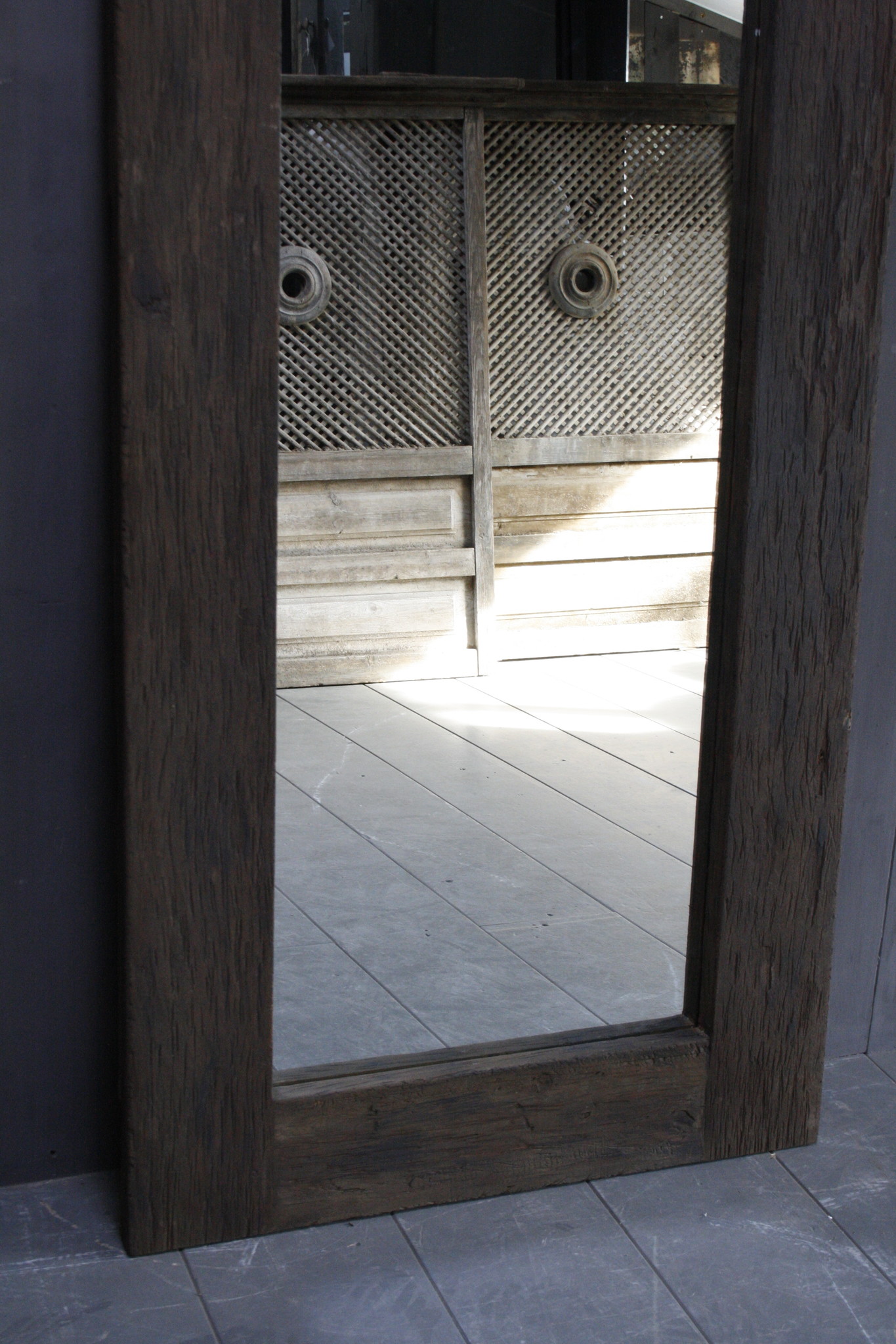 Rene Houtman Oud Houten Spiegel Roug 160x80 cm Grey