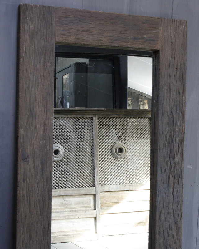 Rene Houtman Oud Houten Spiegel Roug 160x80 cm Grey
