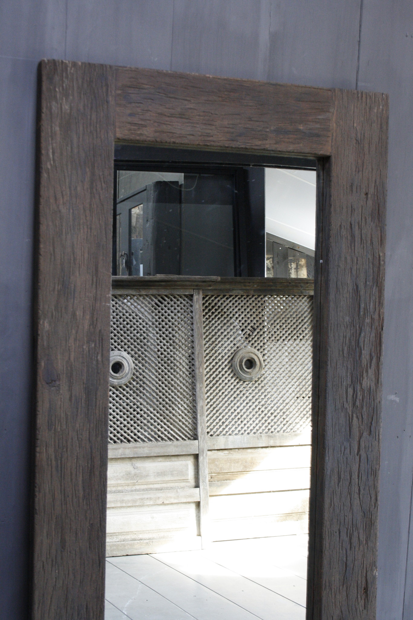 Rene Houtman Oud Houten Spiegel Roug 160x80 cm Grey