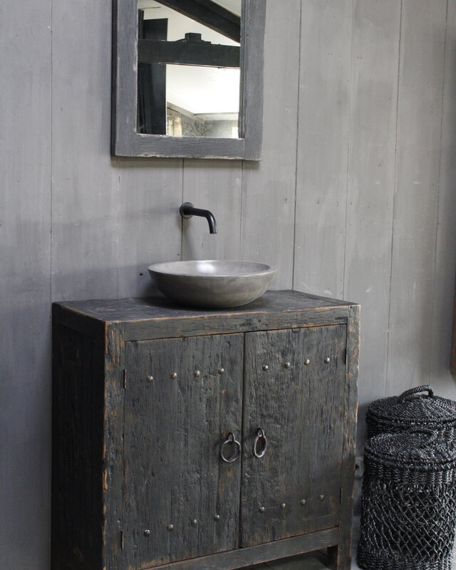 Rene Houtman Wastafelmeubel Hendrik 90x90 cm Zwart Hout