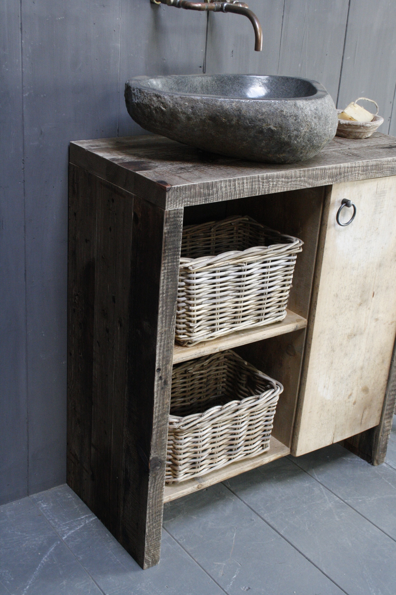 Rene Houtman Davide Badkamermeubel Wagonhout & Kaasplanken 80 cm
