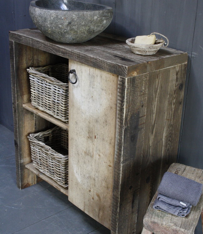 Rene Houtman Davide Badkamermeubel Wagonhout & Kaasplanken 80 cm