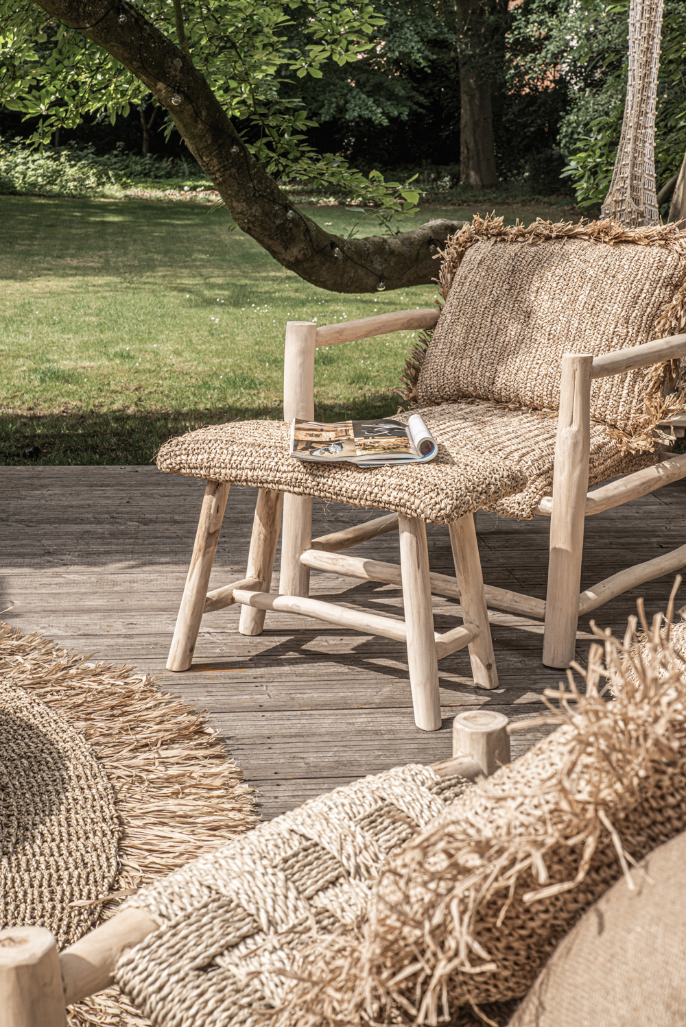 Bazar Bizar De Raffia bank - Naturel - L60 x H45 cm