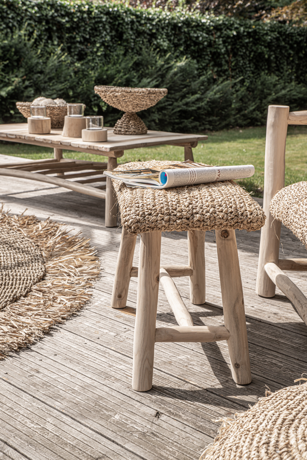 Bazar Bizar De Raffia bank - Naturel - L60 x H45 cm