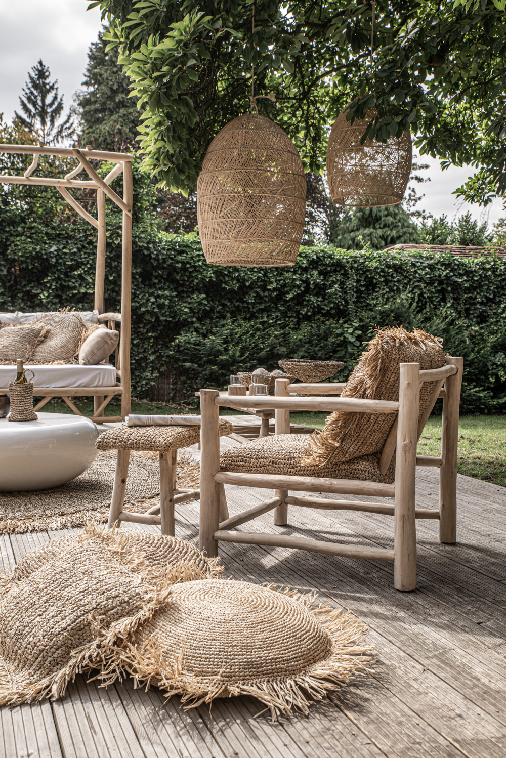Bazar Bizar De Raffia bank - Naturel - L60 x H45 cm