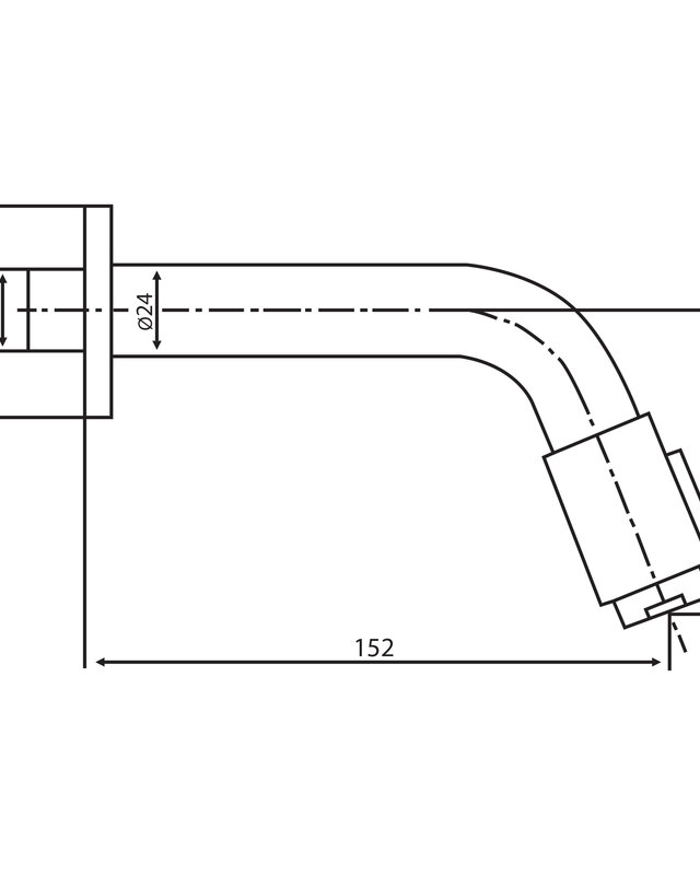 Differnz Muurkraan Inbouw - Koudwater Mat Wit 15,2 cm