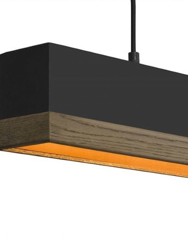 Frezoli Simfano Hanglamp Licht Eik Mat Zwart | L178 cm