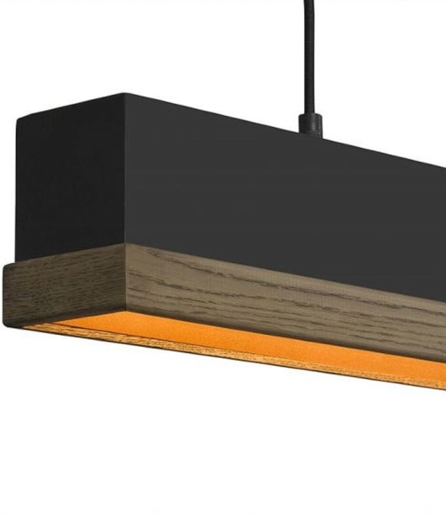 Frezoli Simfano Hanglamp Licht Eik Mat Zwart | L178 cm