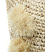 Bazar Bizar De Raffia Pom Pom kruk H47 cm Naturel