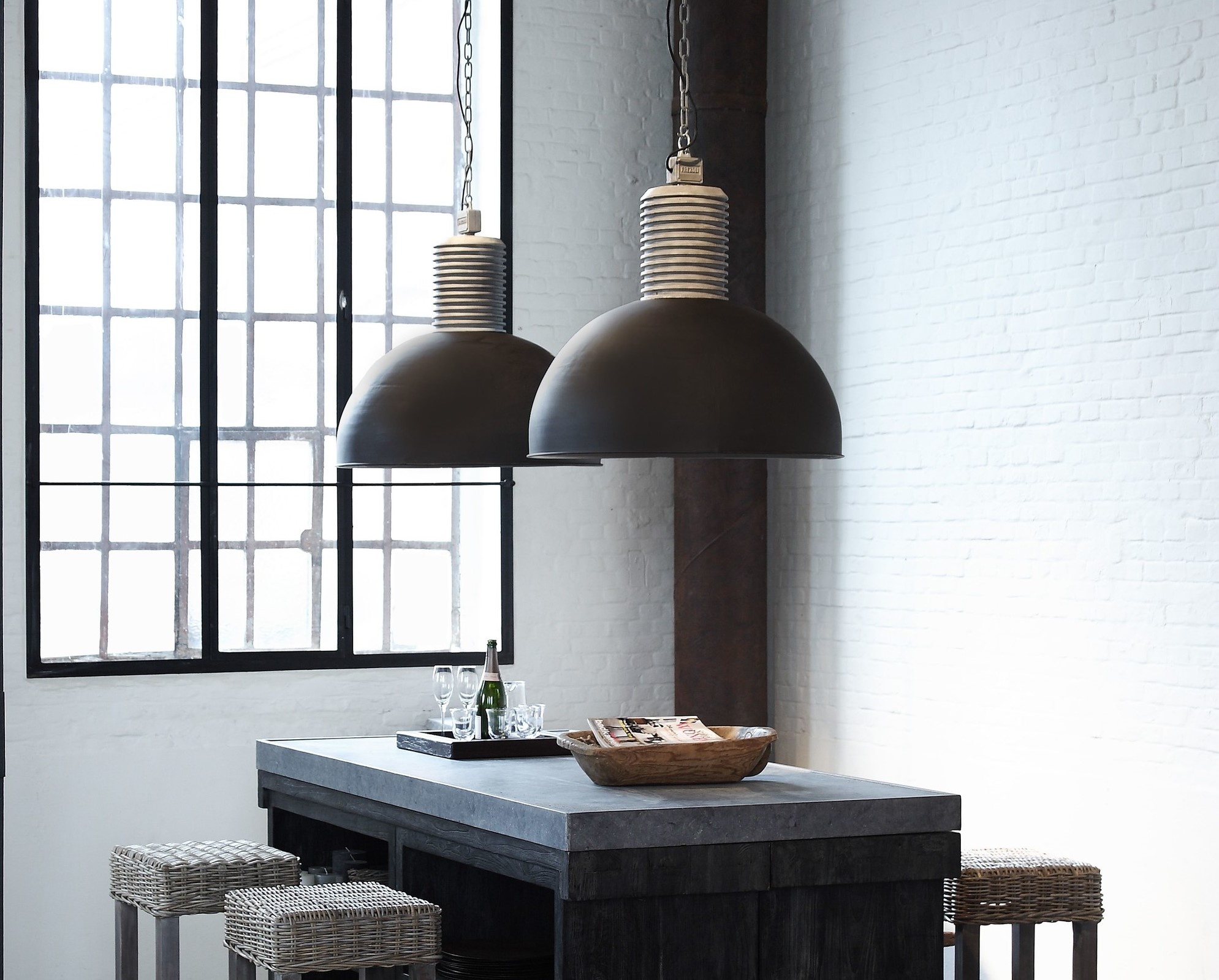 Frezoli Lozz XL Hanglamp | Grijs/Zwart | 78 cm