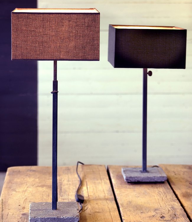 Frezoli Hardstenen Tafellamp | Mat Zwart