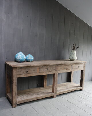 Rene Houtman Sidetable Bassano oud hout met lades 226 x 60 x 90
