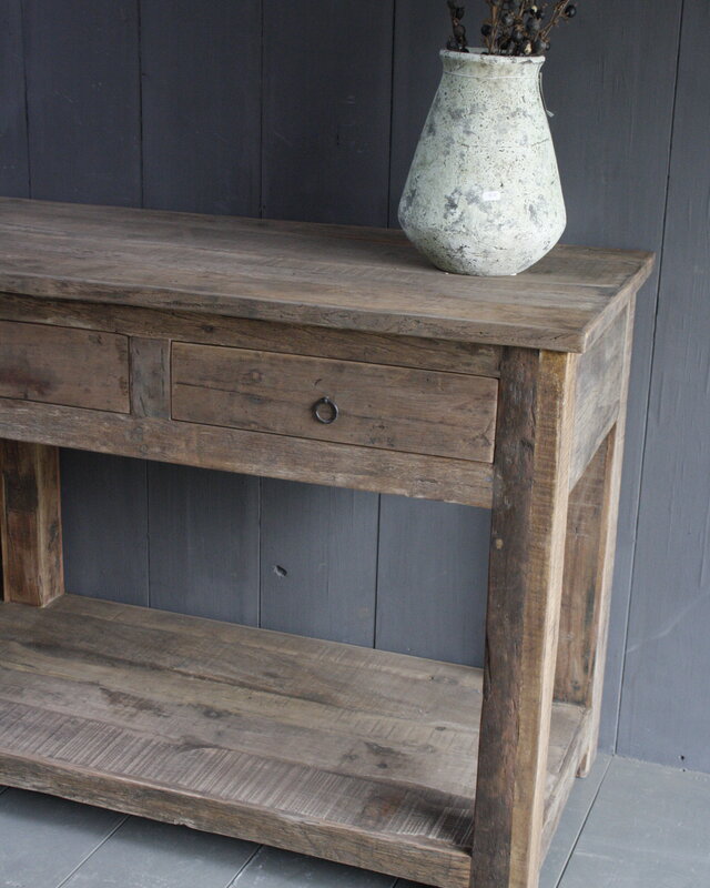 Rene Houtman Sidetable Bassano oud hout met lades 226 x 60 x 90