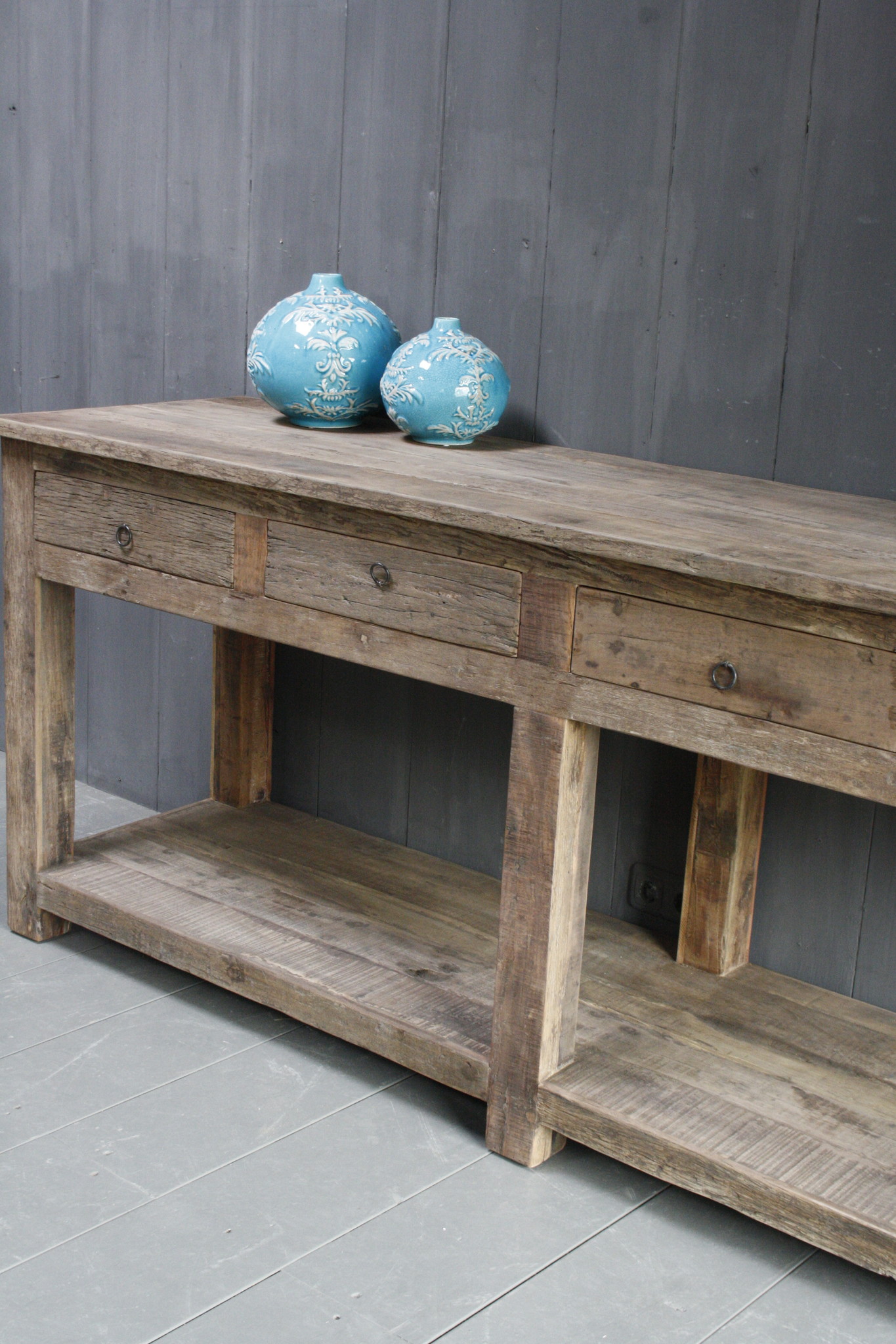 Rene Houtman Sidetable Bassano oud hout met lades 226 x 60 x 90
