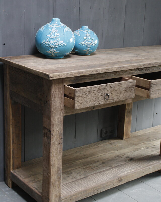 Rene Houtman Sidetable Bassano oud hout met lades 226 x 60 x 90