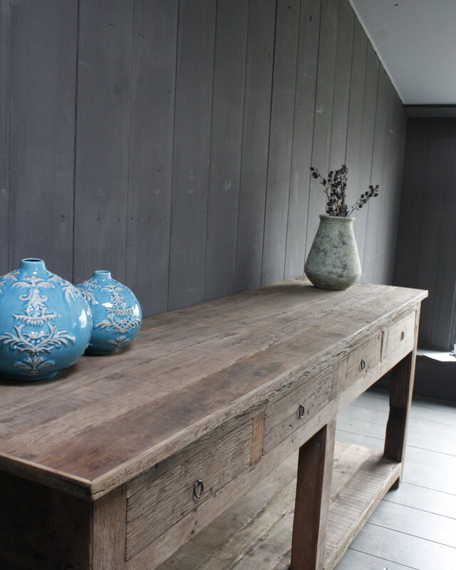 Rene Houtman Sidetable Bassano oud hout met lades 226 x 60 x 90