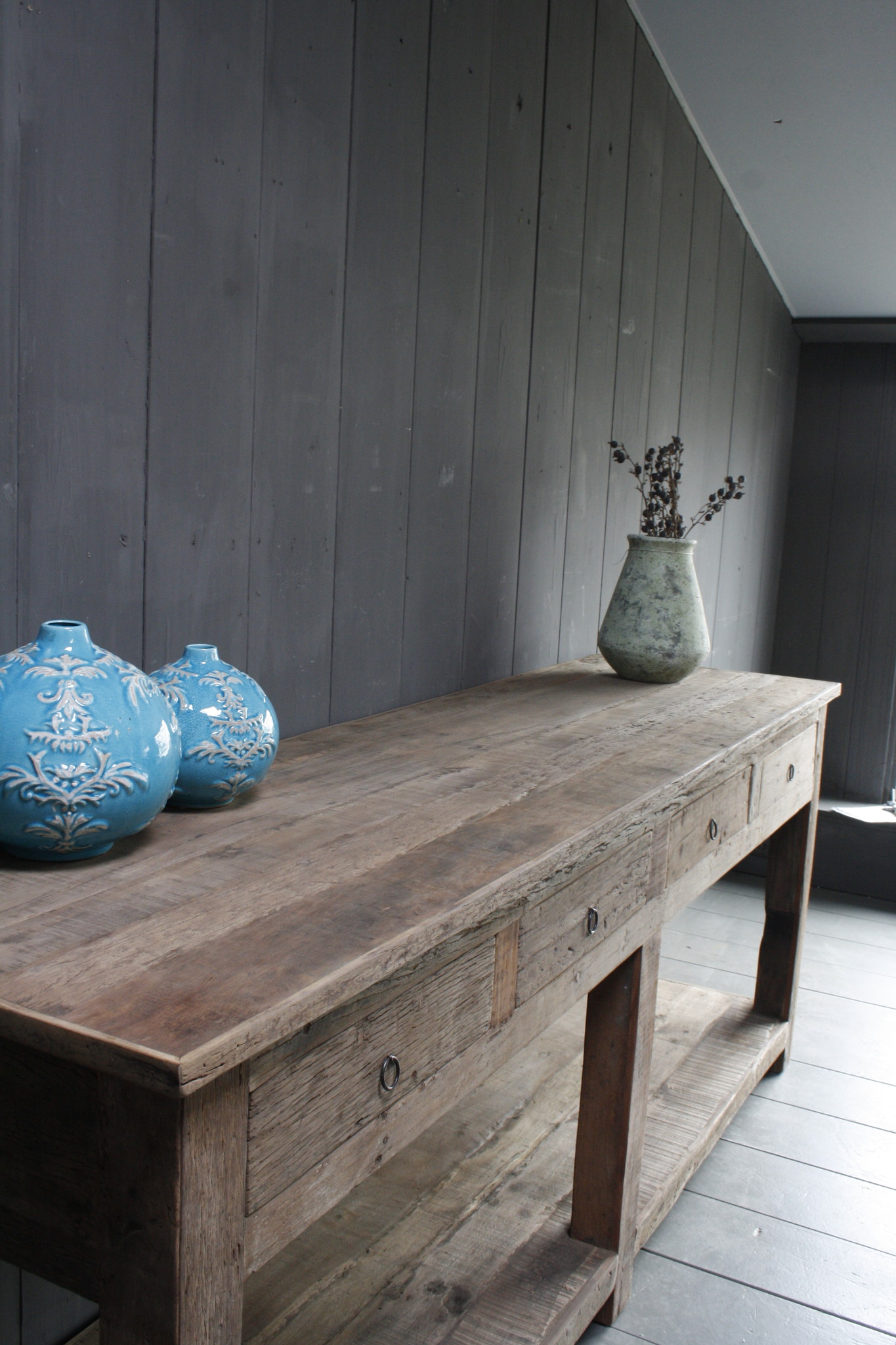 Rene Houtman Sidetable Bassano oud hout met lades 226 x 60 x 90