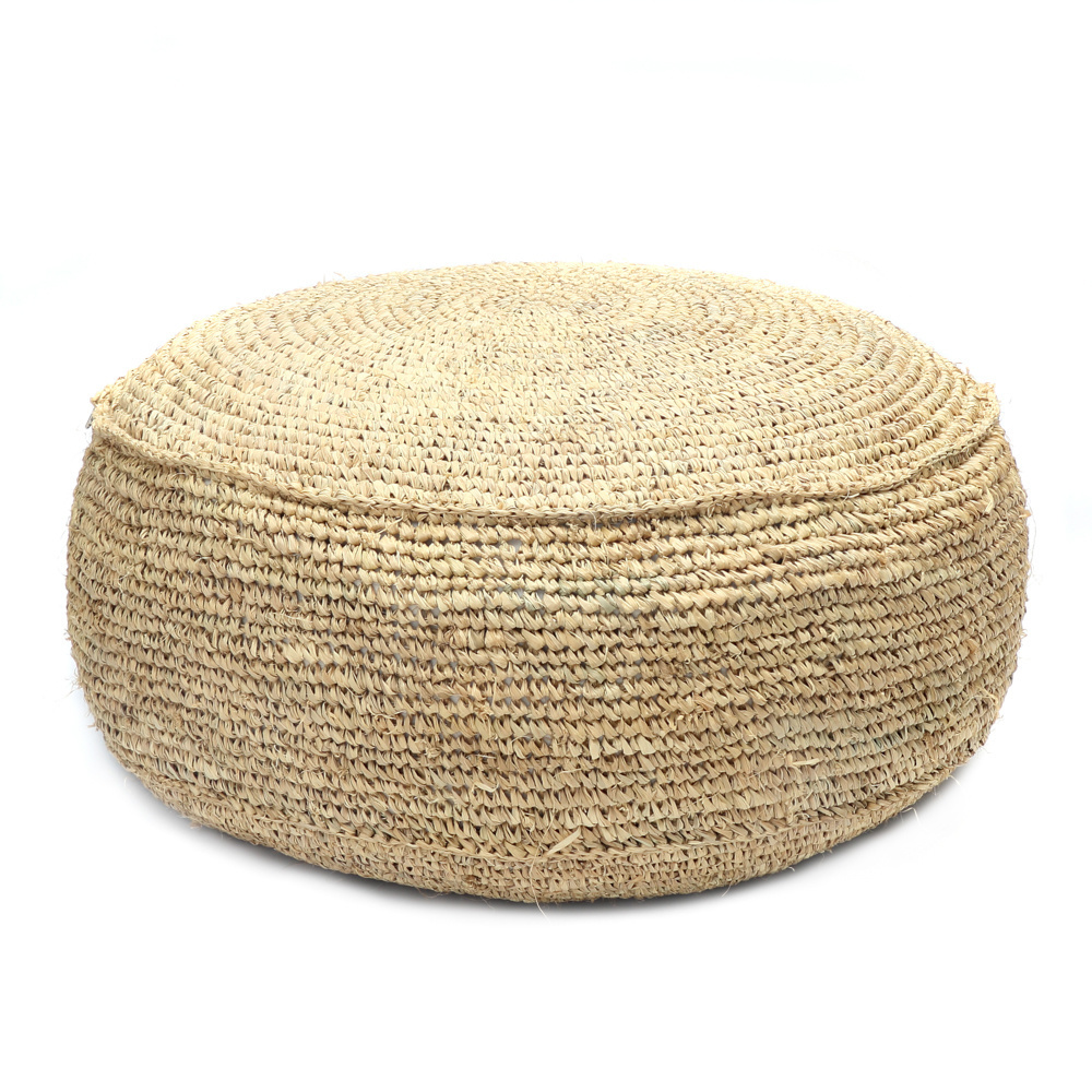 Bazar Bizar De Raffia Flores Pouffe - Naturel