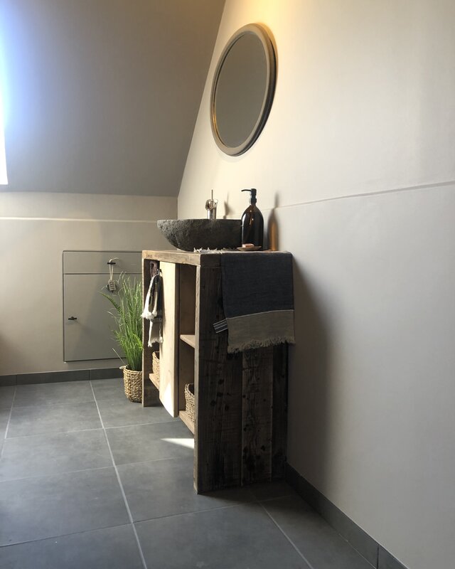 Rene Houtman Oud houten badkamermeubel/Sidetable Kelsey 110 cm