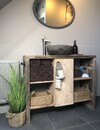 Rene Houtman Oud houten badkamermeubel/Sidetable Kelsey 110 cm