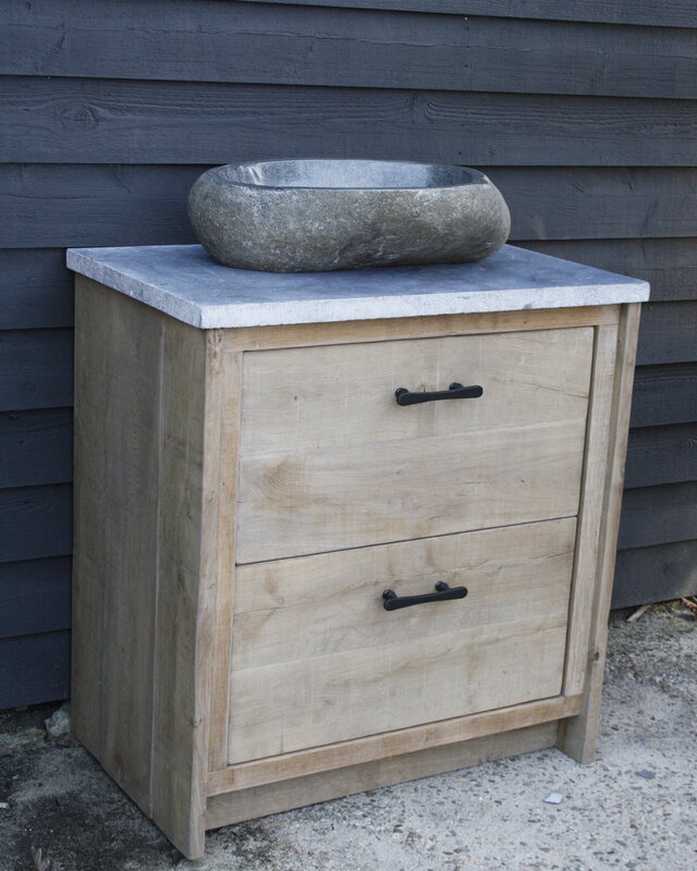 Rene Houtman Badkamermeubel Nout Eiken Hardsteen 80-140 cm