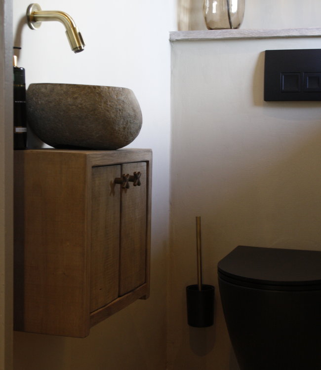 Rene Houtman Zwevend Toiletmeubel Eiken Deurtjes L39xH35 cm