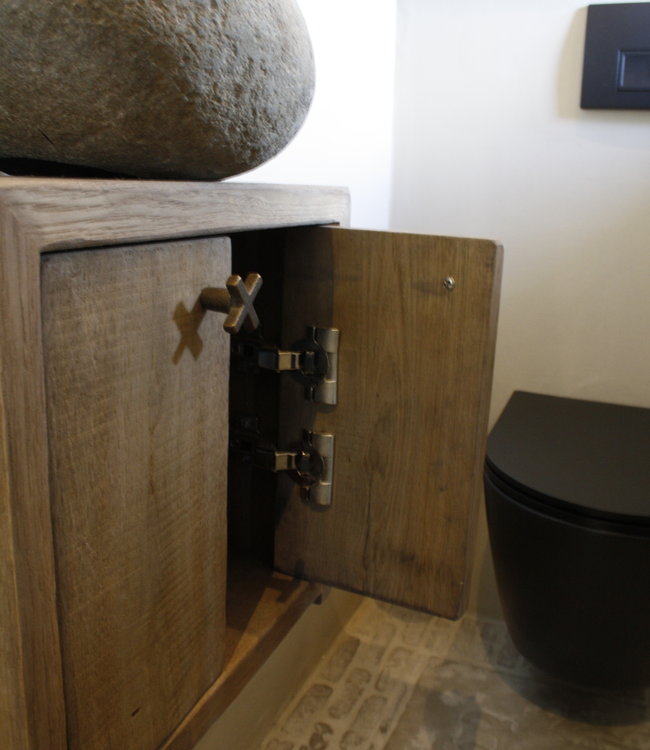 Rene Houtman Zwevend Toiletmeubel Eiken Deurtjes L39xH35 cm